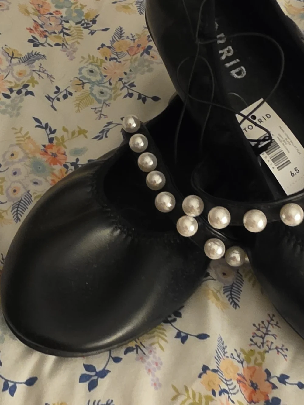 torrid Black Pearl-Trim Mary Jane Flats